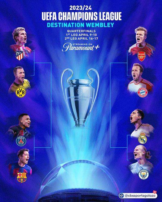 欧冠解签：皇城对决看到腻，巴萨巴黎谁赢直通决赛？